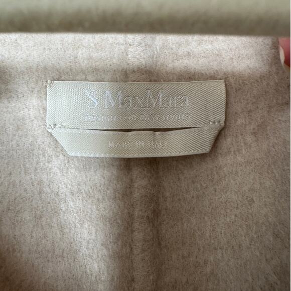 S Max Mara Tan Long Sleeve Front Zip Hooded Wool Angora Shacket 8 - Picture 9 of 16